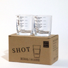 BCnmviku Espresso Shot Glasses Measuring Cup Liquid Heavy Glass for Baristas 2oz for Single Shot of Ristrettos (2 pack)