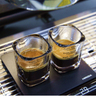 BCnmviku Espresso Shot Glasses Measuring Cup Liquid Heavy Glass for Baristas 2oz for Single Shot of Ristrettos (2 pack)